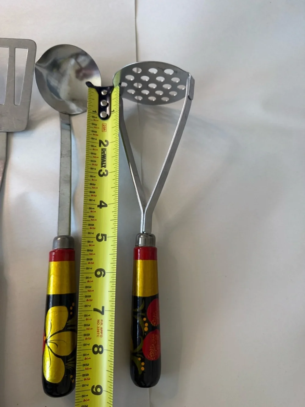 Khokhloma Assorted Kitchen Utensil Set of 7 Items hand painted Floral